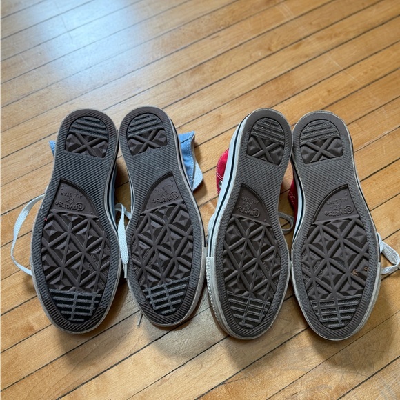 2 Converse Chuck Taylor All Star Red & Blue Canvas Sneakers Unisex Sz. 7Wom/5Men - Picture 4 of 7